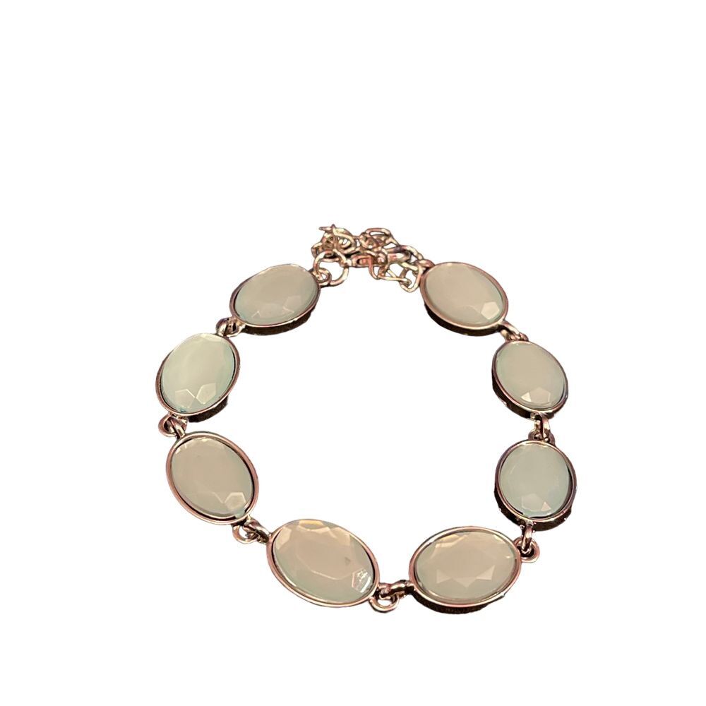 Elegant Oval Link Bracelet Rose Gold‎ Tone Textured Reversible Jewelry R-35